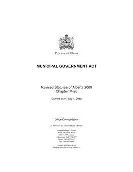 Municipal Government Act