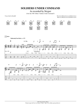 SOLDIERS UNDER COMMAND As Recorded by Stryper (From the 1985 Album 