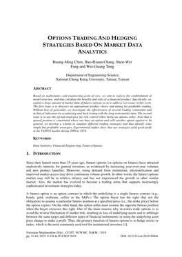 Options Trading and Hedging Strategies Based on Market Data Analytics