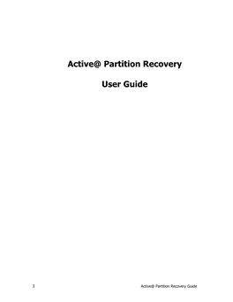 Active@ Partition Recovery User Guide