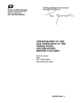 Stratigraphy of the Elk Formation in the Fernie Basin, Southeastern British Columbia