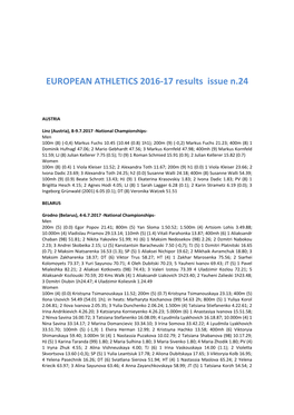 EUROPEAN ATHLETICS 2016-17 Results Issue N.24