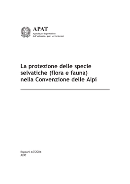 (Flora E Fauna) Nella Convenzione Delle Alpi