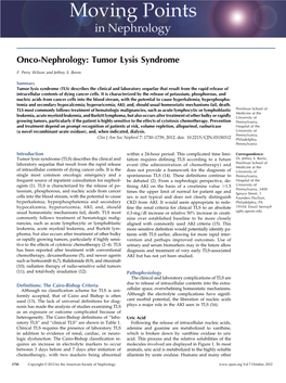 Onco-Nephrology: Tumor Lysis Syndrome