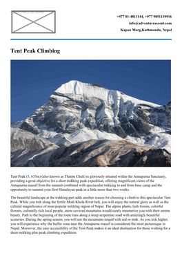 Tent Peak Climbing