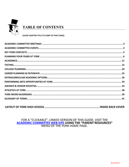 Table of Contents