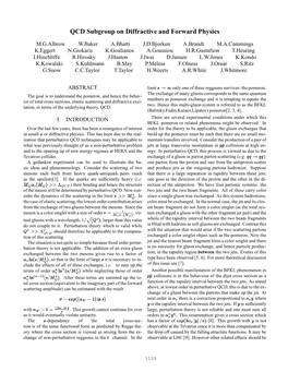 QCD Subgroup on Diffractive and Forward Physics