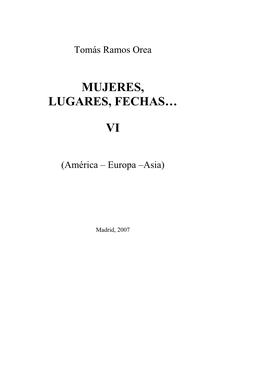 Mujeres, Lugares, Fechas…