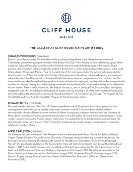 The Gallery at Cliff House Maine Artist Bios Charles