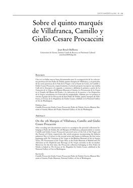 Sobre El Quinto Marqués De Villafranca, Camillo Y Giulio Cesare Procaccini