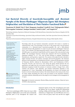 Gut Bacterial Diversity of Insecticide-Susceptible