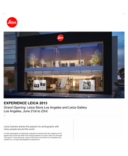 Experience Leica 2013