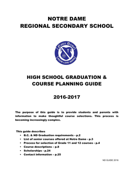 High School Graduation & Course Planning Guide 2016-2017