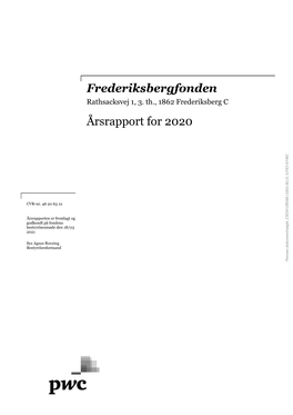 Frederiksbergfonden Årsrapport for 2020