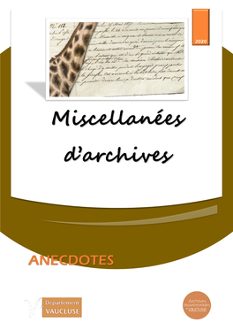 Miscellanées D'archives