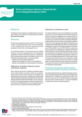 Home and Leisure Injuries-Related Deaths in an Enlarged European Union - Institut De Veille Sanitaire / P