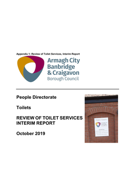 People Directorate Toilets REVIEW of TOILET SERVICES INTERIM