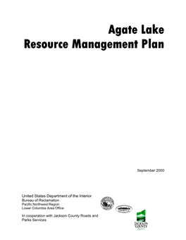 Agate Lake Resource Management Plan Environmental Assessment