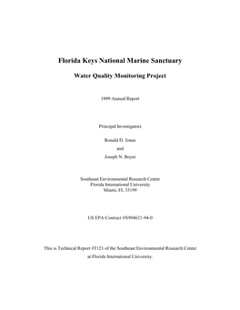 FY1999 Annual Report of the Water Quality Monitoring Project for The