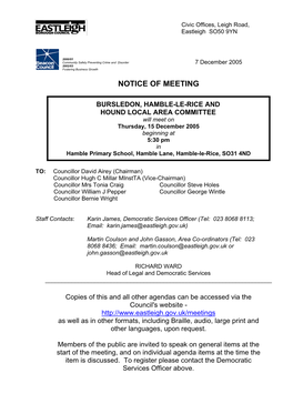 Notice of Meeting