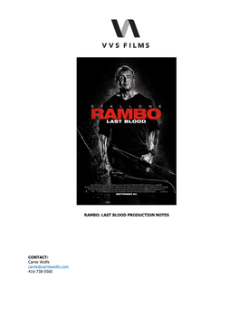Rambo: Last Blood Production Notes