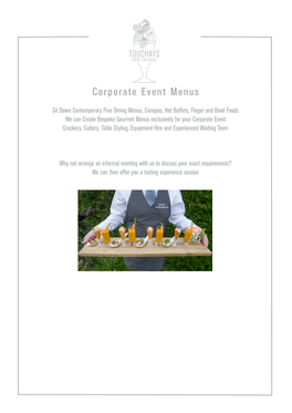 Corporate Event Menus