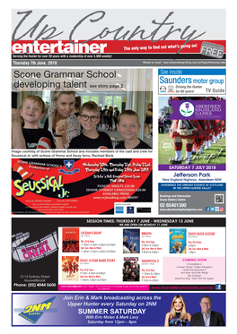 Scone Grammar School Developing Talent See Story Page 2