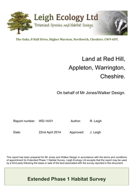 Land at Red Hill, Appleton, Warrington, Cheshire