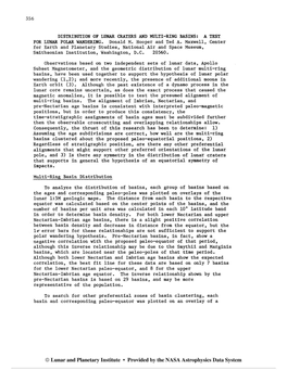 Distribution of Lunar Craters and Multi-Ring Basins: a Test for Lunar Polar Wandering