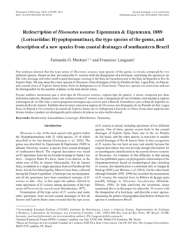 Redescription of Hisonotus Notatus Eigenmann & Eigenmann, 1889