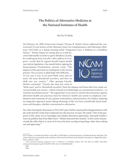 The Politics of Alternative Medicine at the National Institutes of Health
