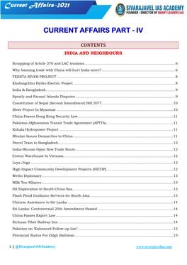 Current Affairs Part - Iv