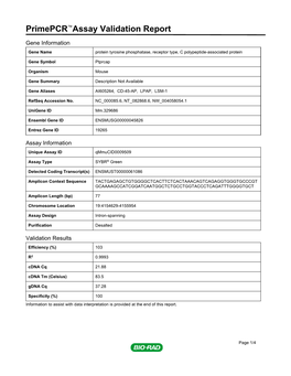 Primepcr™Assay Validation Report