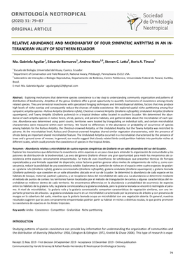 79–87 Relative Abundance and Microhabitat of Four