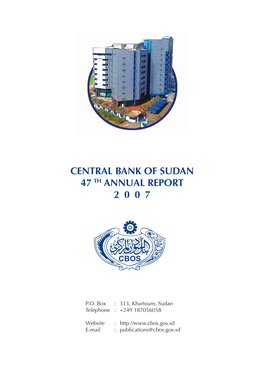 Central Bank of Sudan 47 Th Annual Report 2 0 0 7