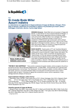 Si Rivede Bode Miller Azzurri Indietro - Repubblica.It Pagina 1 Di 2