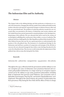Authoritarian Modernization in Indonesia's Early Independence Period: the Foundation of the New Order State (1950–​1965)