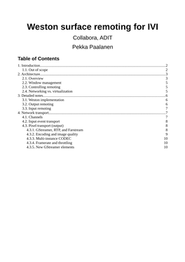 Weston Surface Remoting for IVI Collabora, ADIT Pekka Paalanen