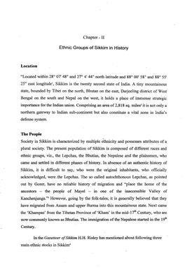 Ethnic Groups of Sikkim in History Location