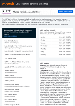 JEEP Bus Time Schedule & Line Route