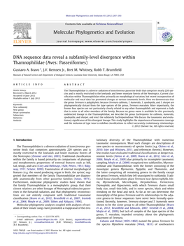 Aves: Passeriformes) ⇑ Gustavo A