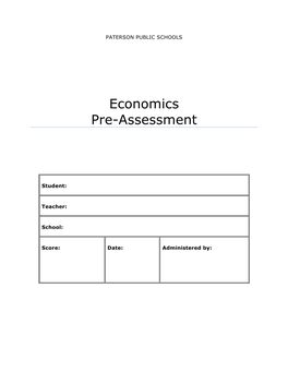 Economics Pre-Assessment