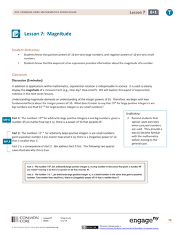 Lesson 7: Magnitude