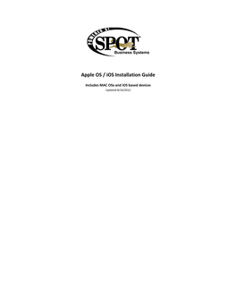 Apple OS / Ios Installation Guide