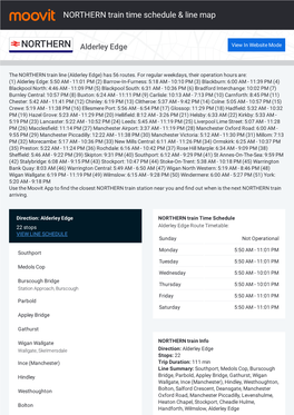 NORTHERN Train Time Schedule & Line Route