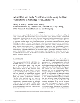 Mesolithic and Early Neolithic Activity Along the Dee: Excavations at Garthdee Road, Aberdeen