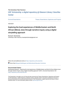 (Mena) Jews Through Narrative Inquiry Using a Digital Storytelling Approach