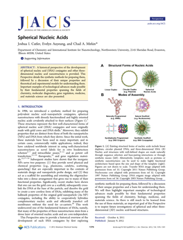 Spherical Nucleic Acids Joshua I