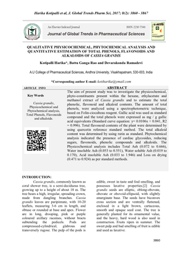 Harika Kotipalli Et Al, J. Global Trends Pharm Sci, 2017; 8(2): 3860 - 3867