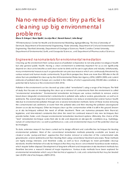 Nano-Remediation: Tiny Particles Cleaning up Big Environmental Problems Khara D